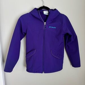 Columbia Purple Softshell Jacket Fleece Lined Girls Coat Kids Winter Coat